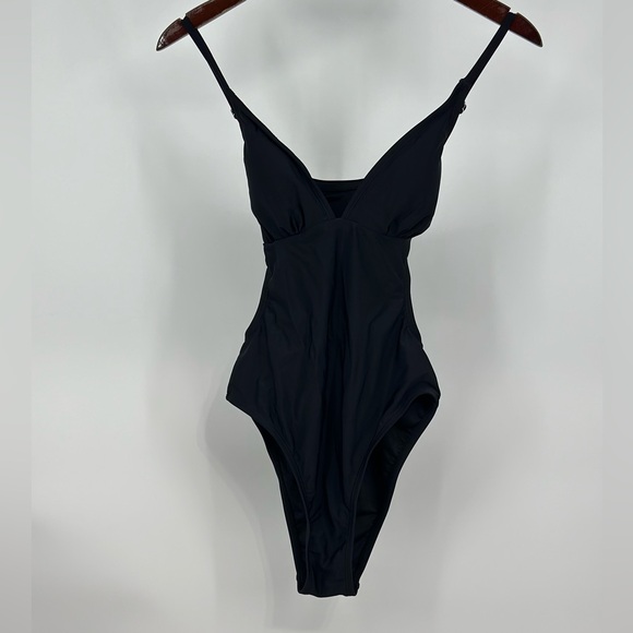 CUPSHE Women Crisscross Back Ruched One Piece Swimsuit Cut Out V Neck High - Picture 1 of 8